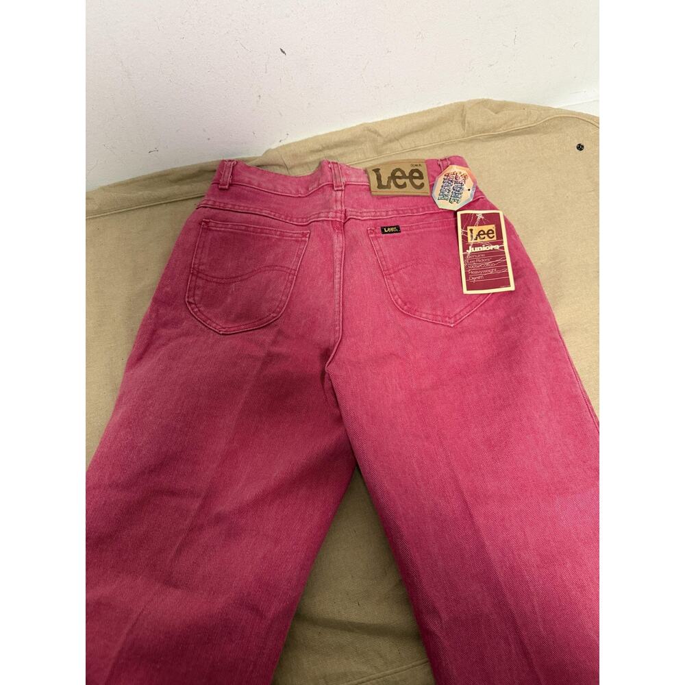 Vintage Lee Jeans Juniors 13 Pink Lee Riders High Rise Straight Denim Made USA